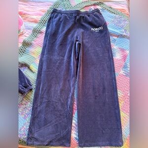 Fiorucci Navy Velour Pants